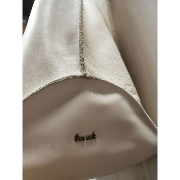 The Sak Large Tote Bag Los Feliz Leather Shoulder Purse Stone Brown Handle - Picture 5 of 13